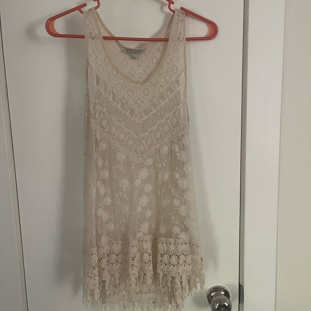 Haute Monde Ivory Lace Top